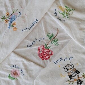 Vintage Handmade Embroidered Tablecloth